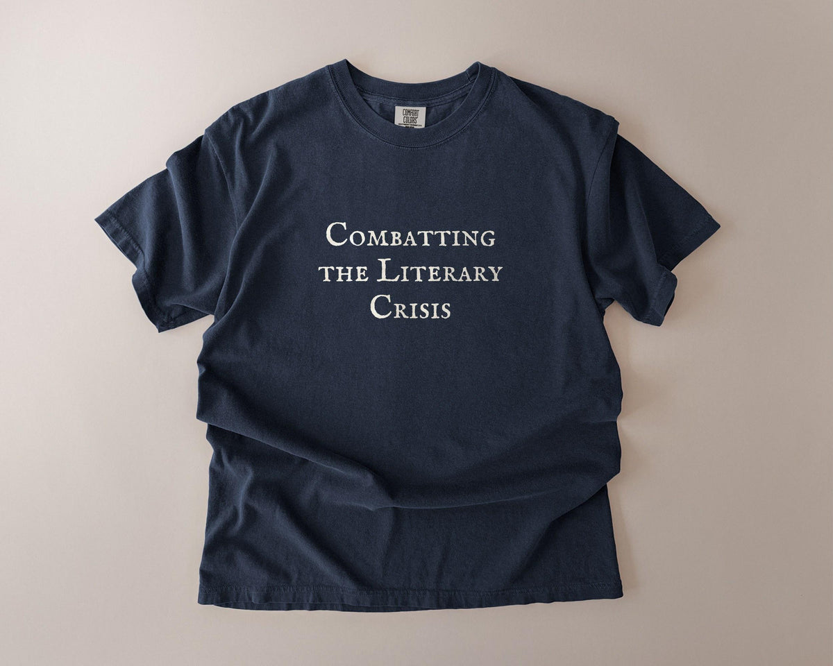 Combatting the Literary Crisis Comfort Colors T-Shirt, Funny Bookish