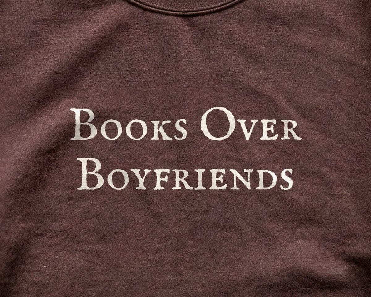 Books Over Boyfriends Crewneck Sweatshirt, Funny Bookish