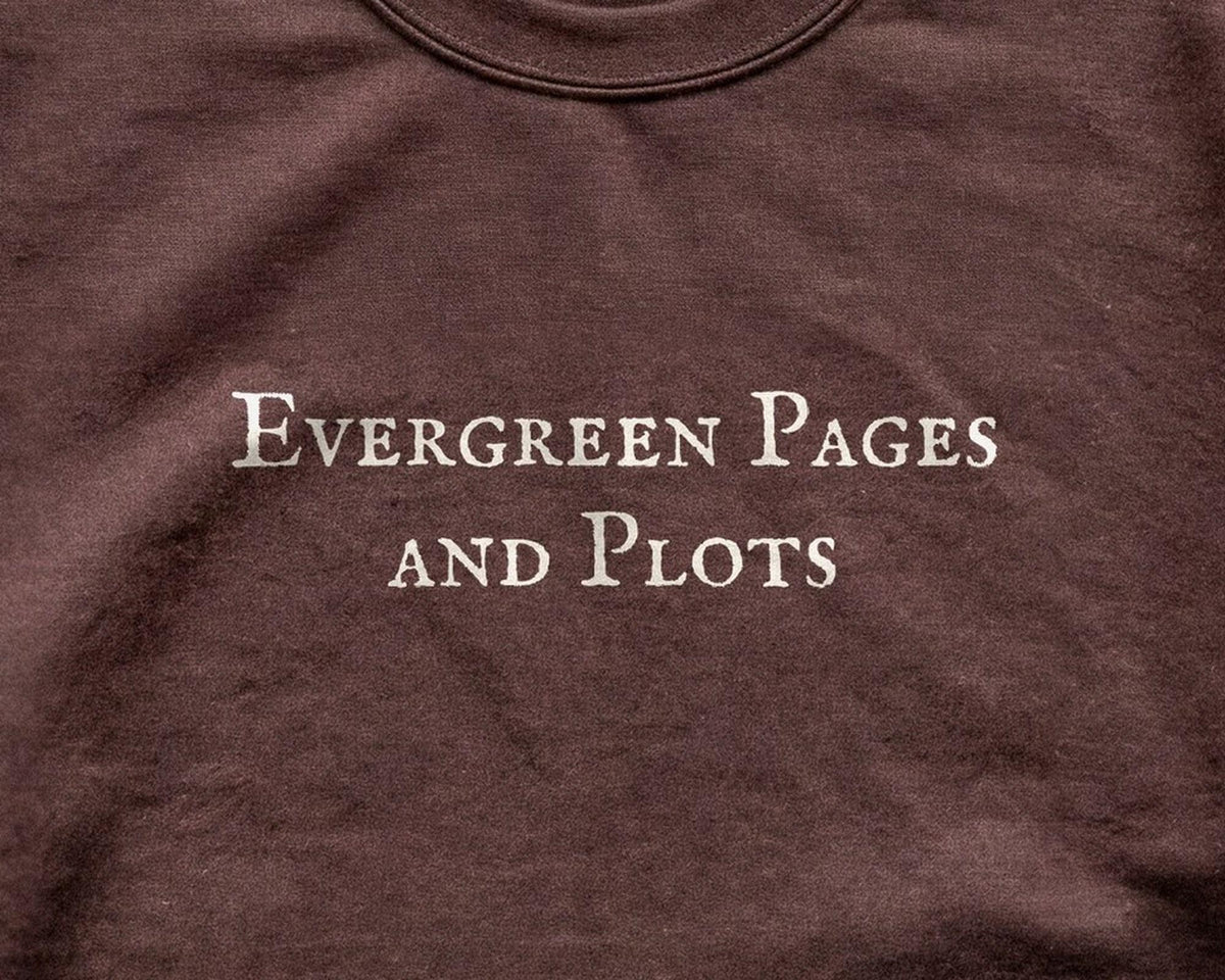 Evergreen Pages and Plots Crewneck Sweatshirt, Cozy Bookish