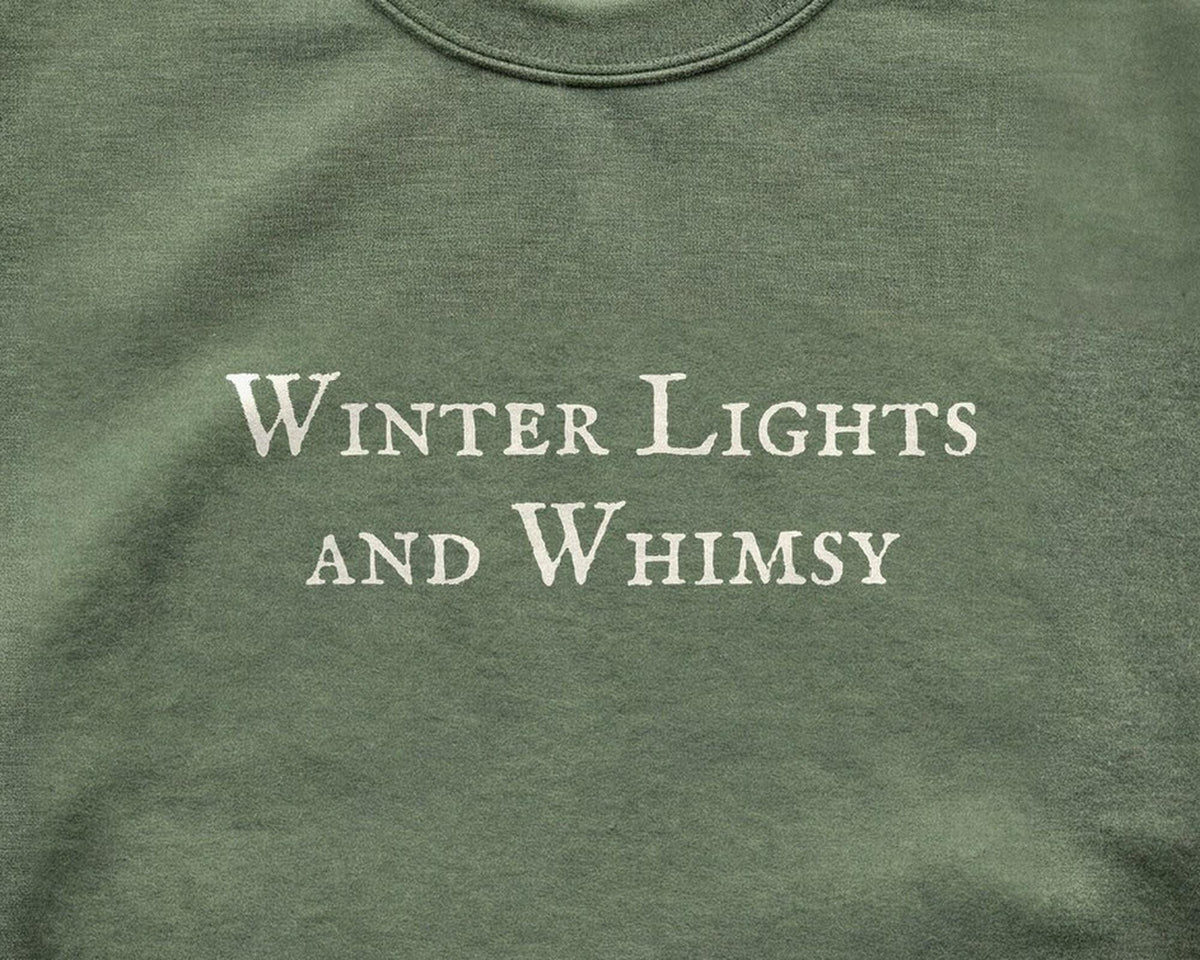 Winter Lights and Whimsy Crewneck Sweatshirt, Cozy Bookish