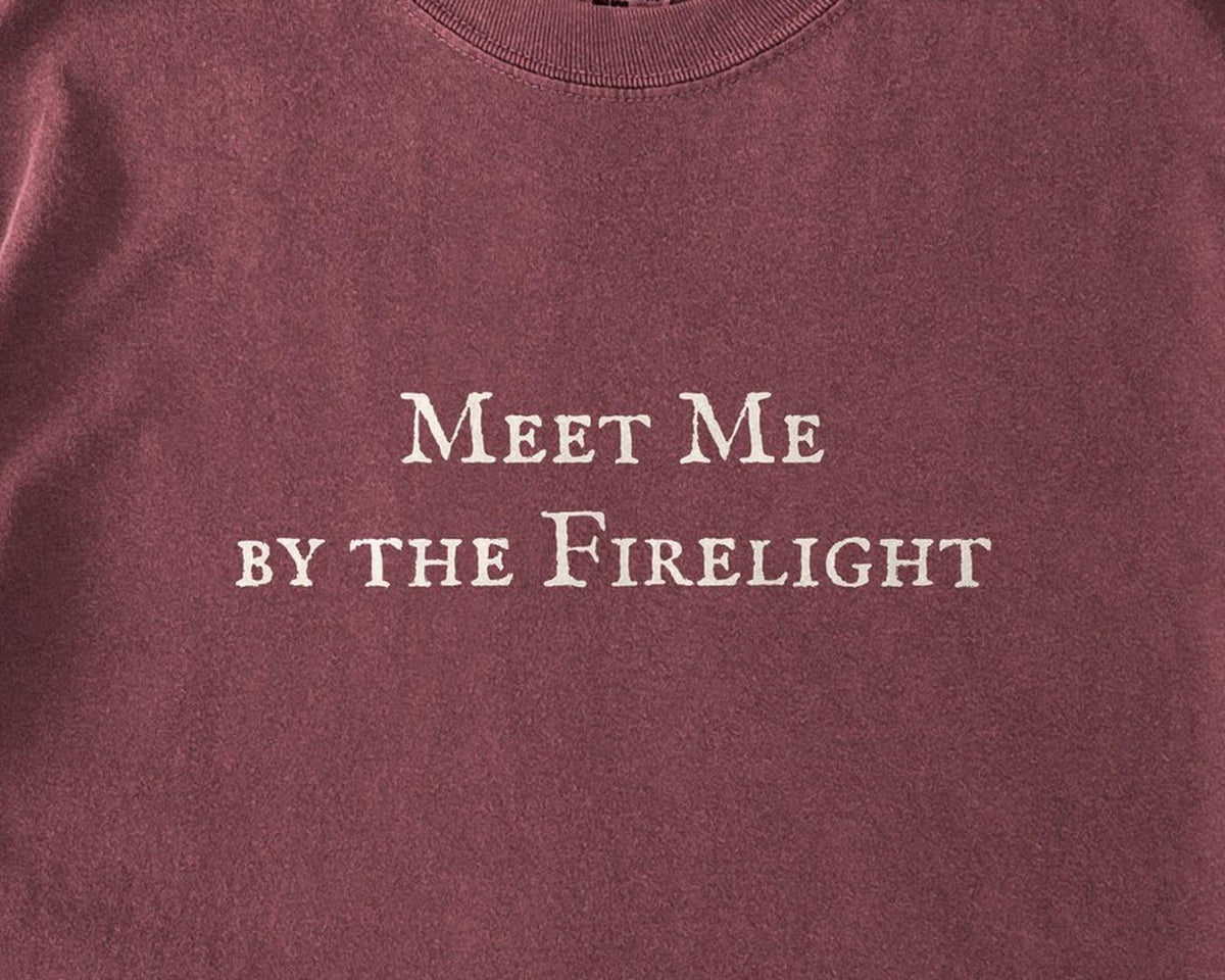 Meet Me by the Firelight Comfort Colors T-Shirt, Cozy Bookish
