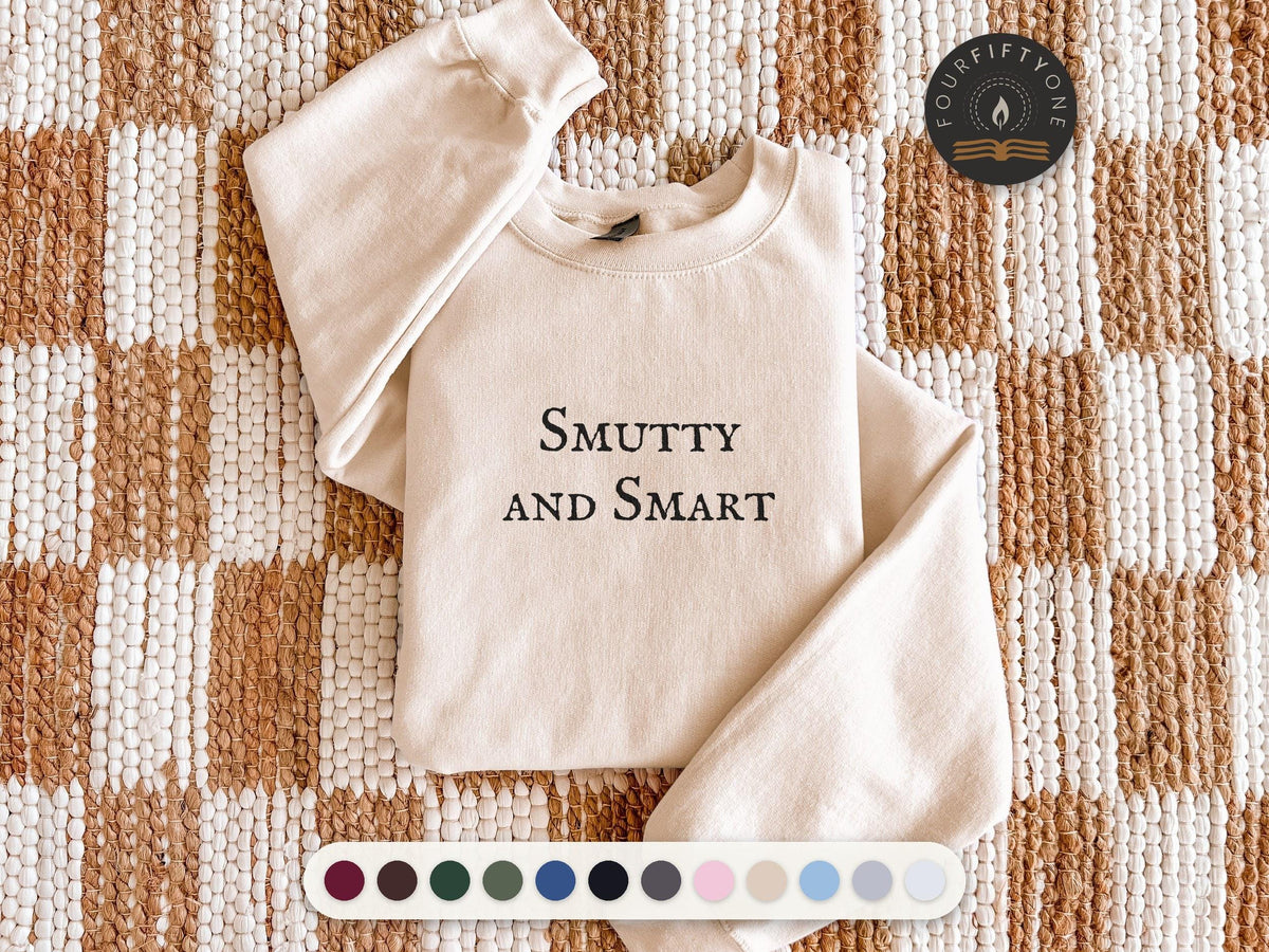 Smutty and Smart Crewneck Sweatshirt, Spicy Bookish