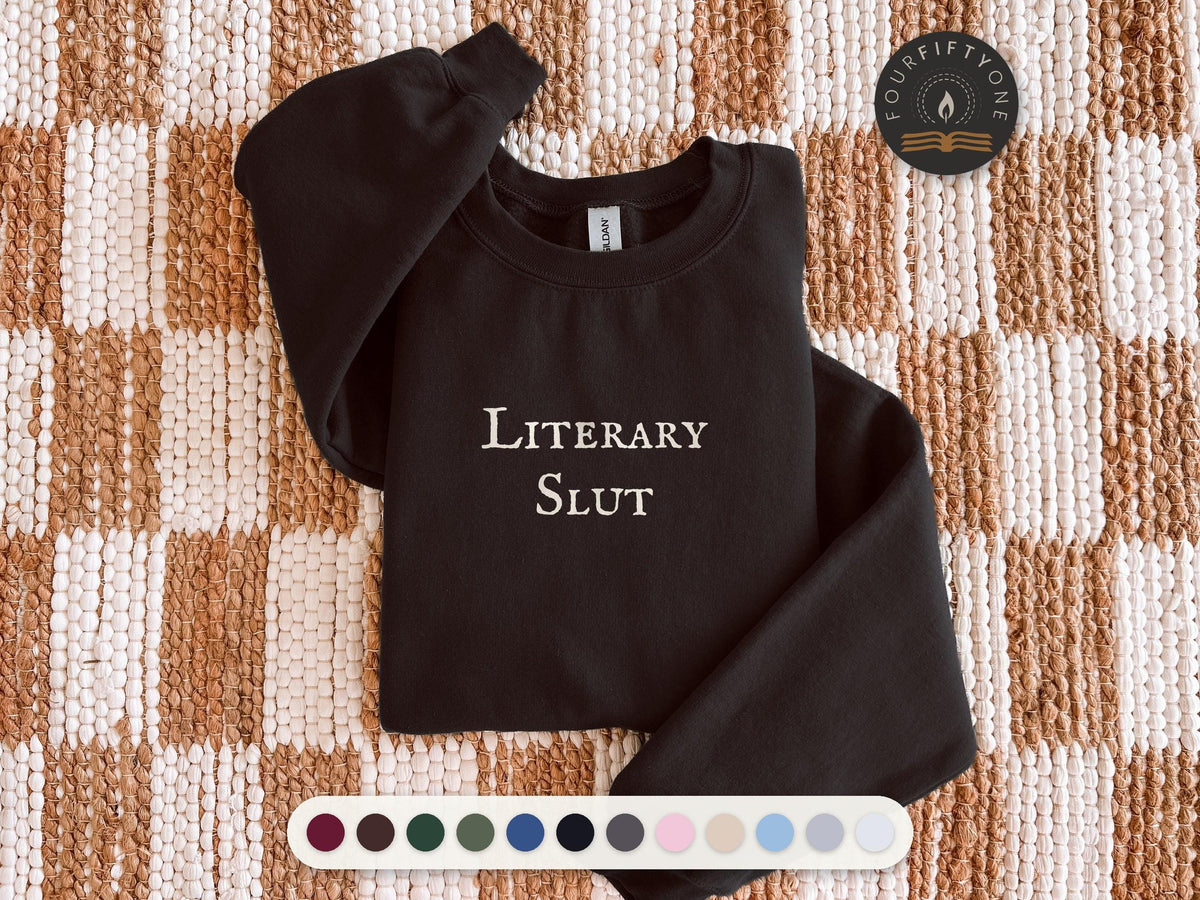 Literary Slut Crewneck Sweatshirt, Spicy Bookish