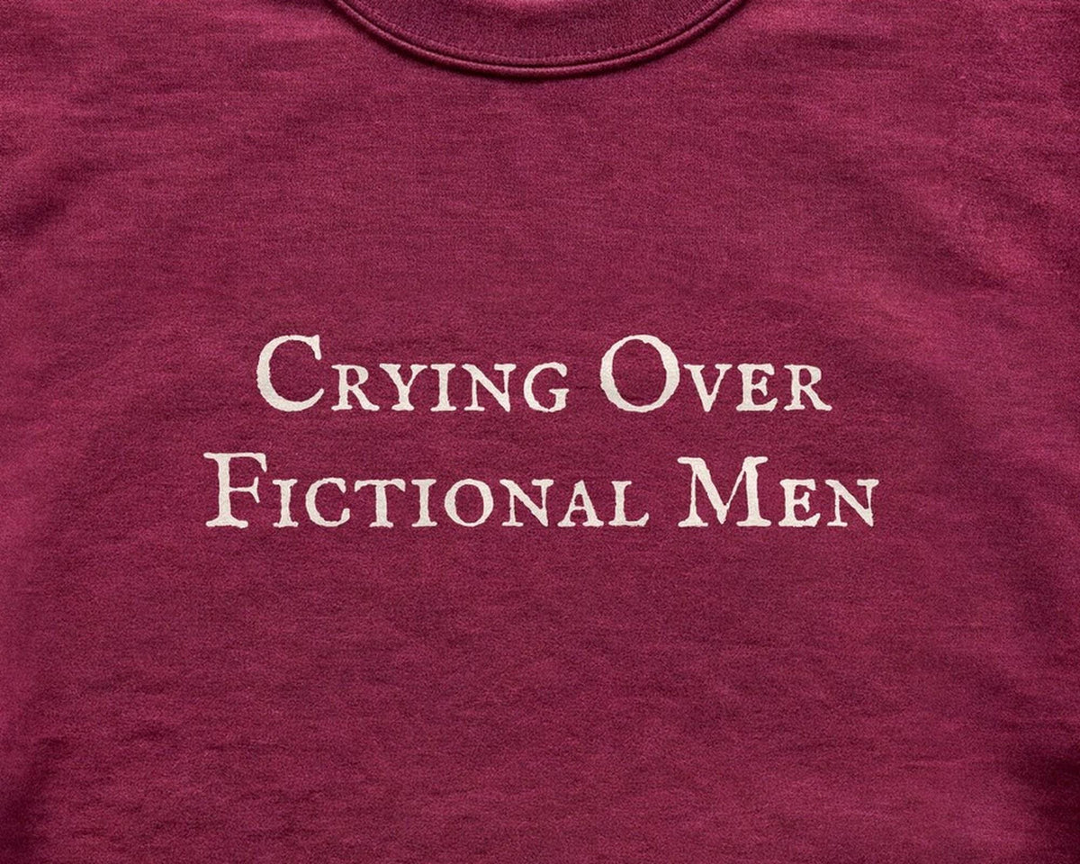 Crying Over Fictional Men Crewneck Sweatshirt, Funny Bookish
