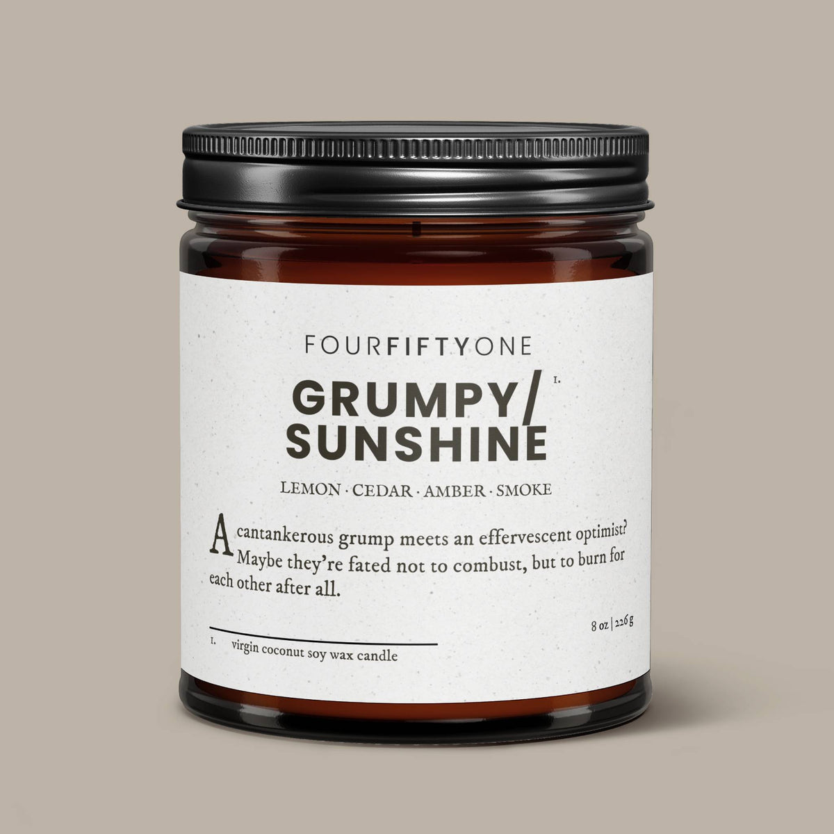 Grumpy / Sunshine - 8oz candle - Candle - FOURFIFTYONE