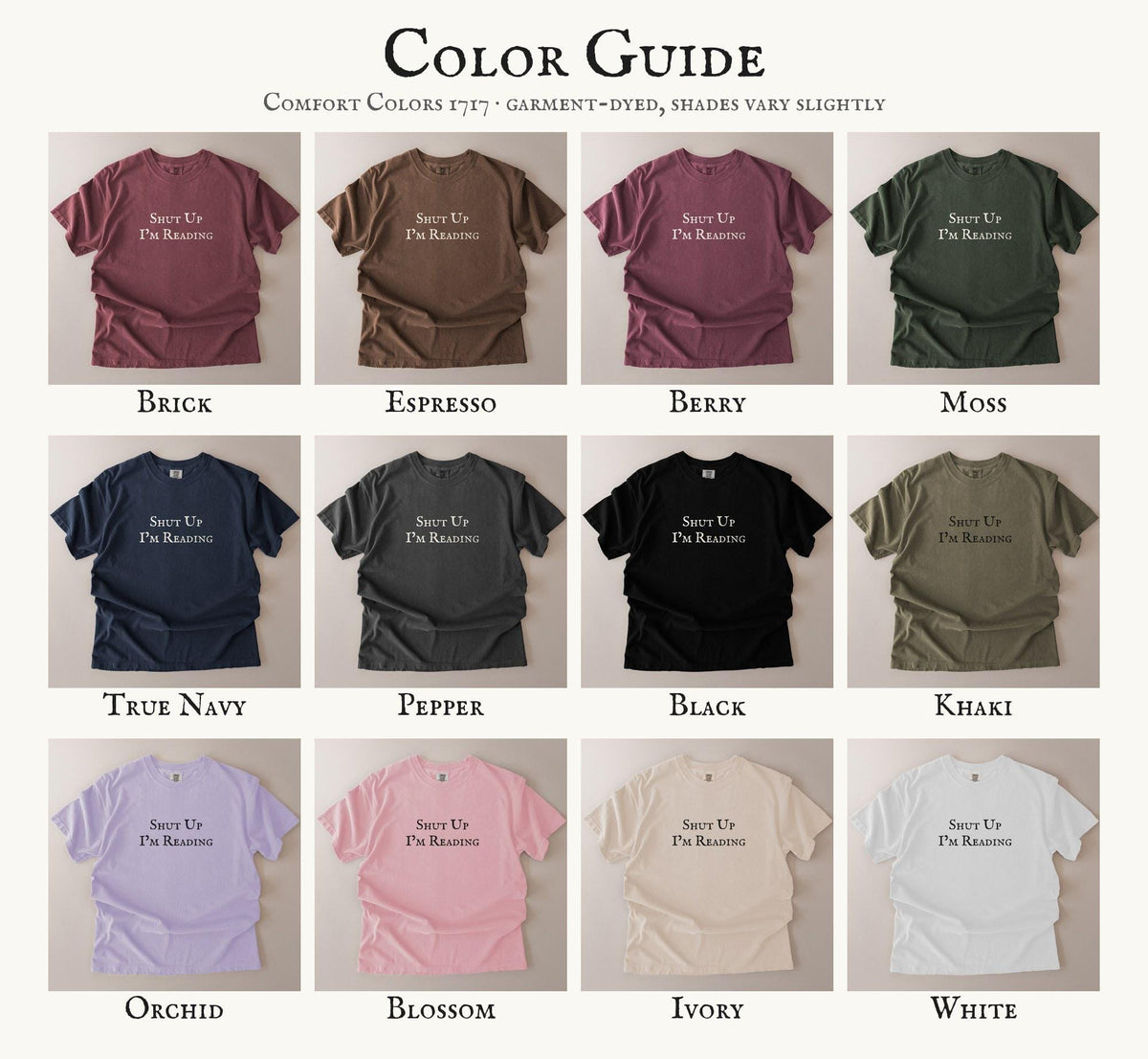 Shut Up I'm Reading Comfort Colors T-Shirt, Funny Bookish Garment-Dyed Cotton - FOURFIFTYONE