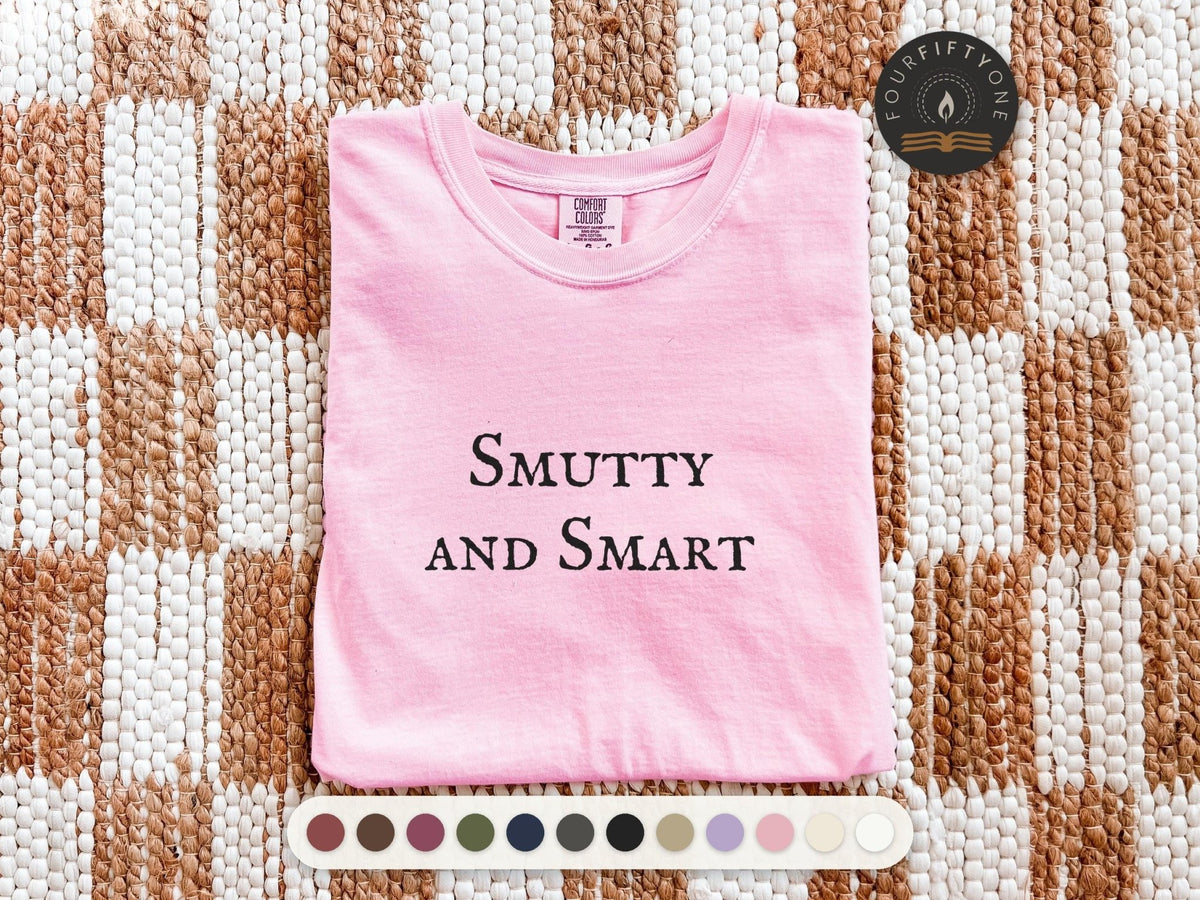 Smutty and Smart Comfort Colors T-Shirt, Spicy Bookish Garment-Dyed Cotton - FOURFIFTYONE